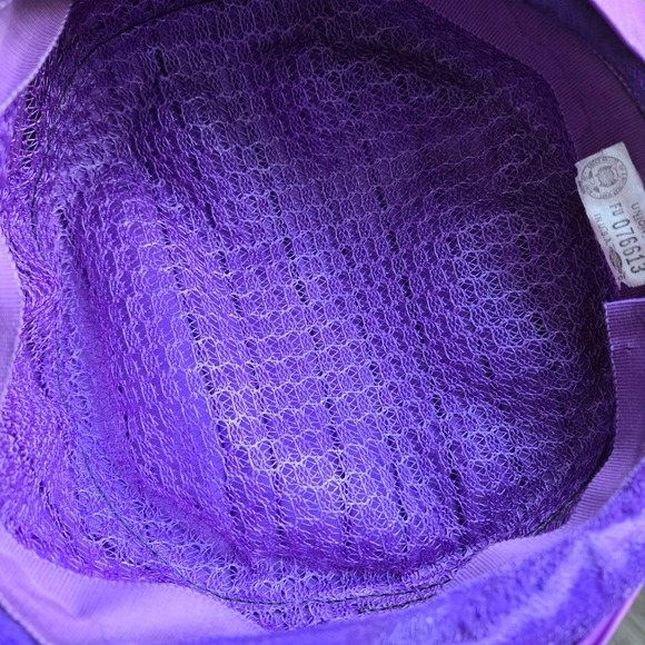 Vintage 60s Purple Turban Pillbox Hat Satin Faux Fur Pleated Mod Union Made USA main image 2